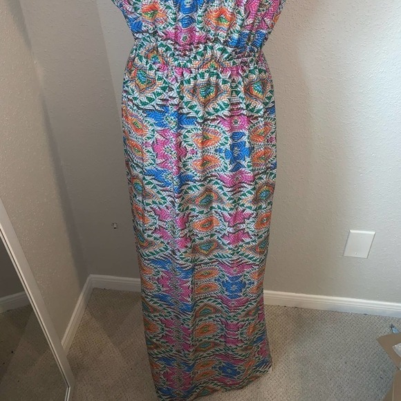 Lovers + Friends Mosaic Dawn Maxi Dress with Slit Multi-Colored Size Small - Picture 7 of 7